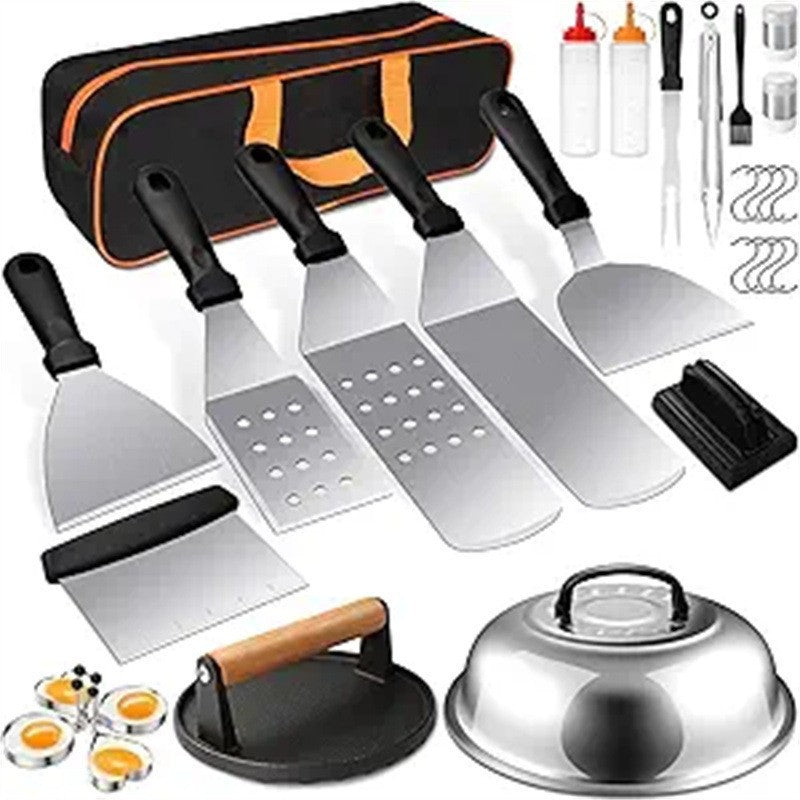 Kit Churrasco 29 Peças com Prensa de Hamburguer