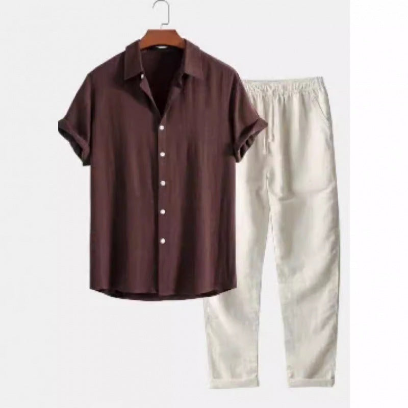 Fato Masculino Slim Fit em Linho e Algodão