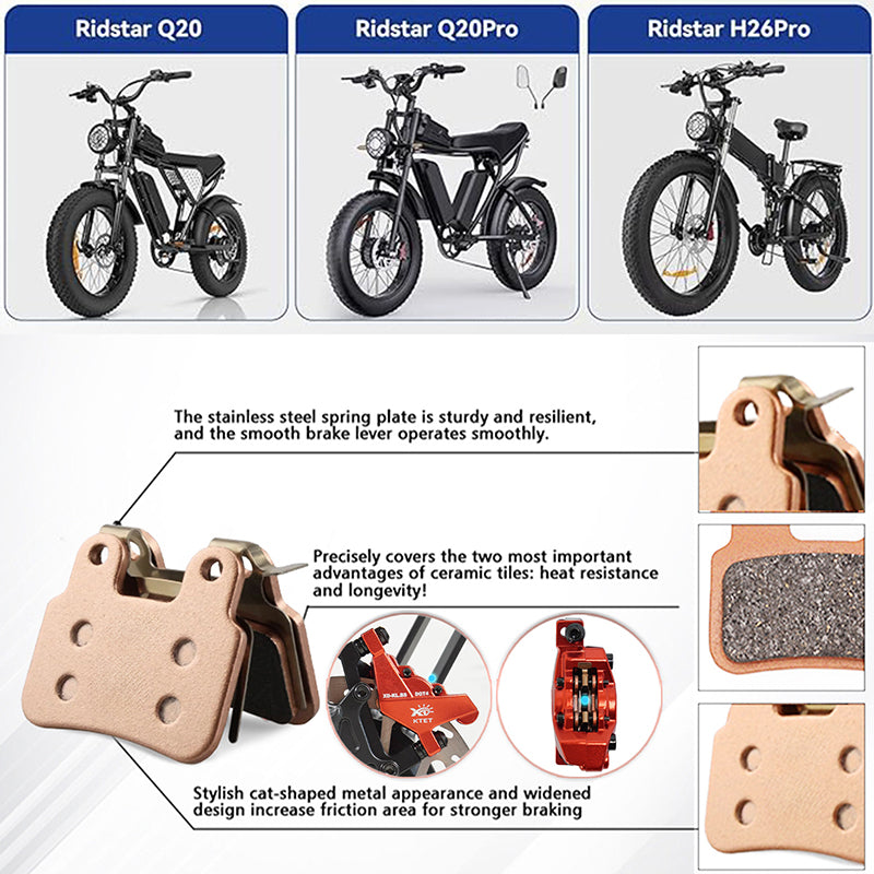 Pair A06F-1 Bicycle Brake Pads for XD-KLBS-DOT4 E-Bike Hydraulic Brakes, Durable Replacement Disc Brake Pads