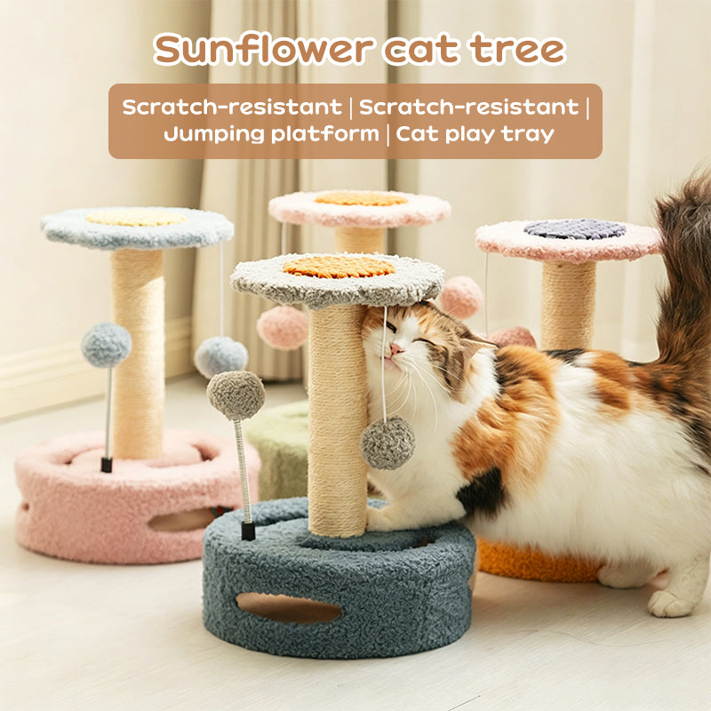 Arranhador Torre para Gatos Pequenos com Girassol
