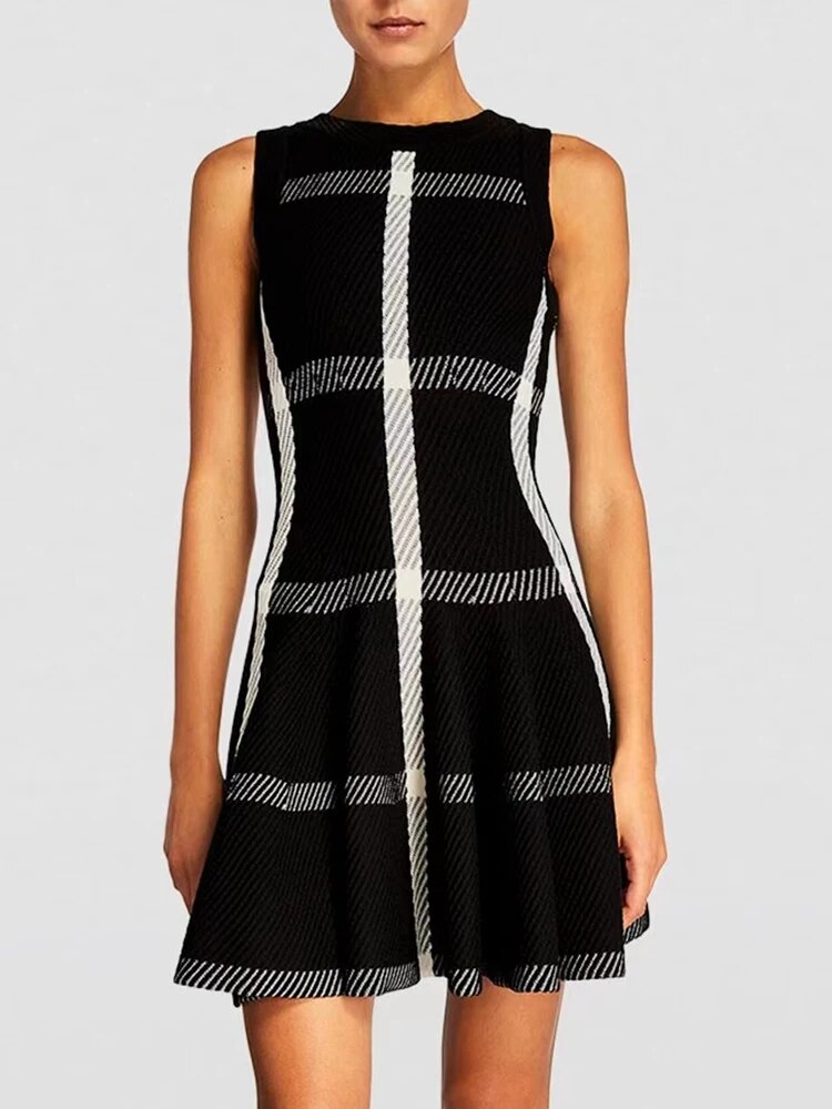 Mini Vestido Riscas Moda Feminina