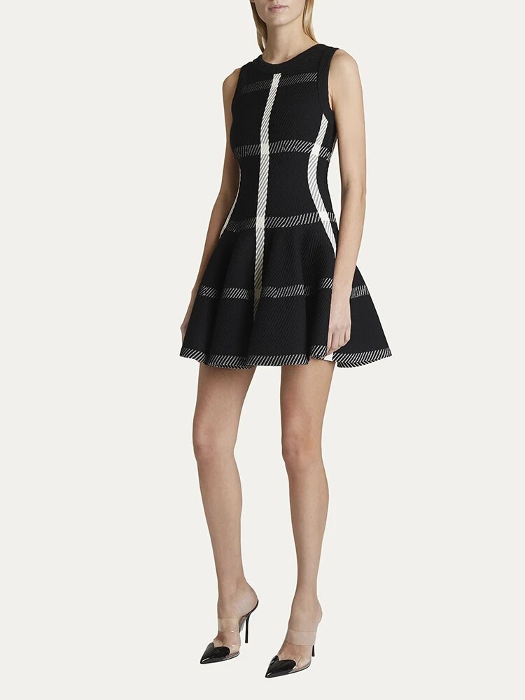 Mini Vestido Riscas Moda Feminina