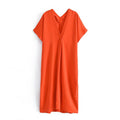 Vestido Longo Cetim Laranja Feminino