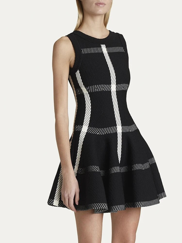 Mini Vestido Riscas Moda Feminina