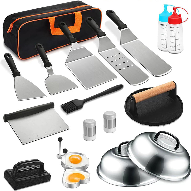 Kit Churrasco 29 Peças com Prensa de Hamburguer
