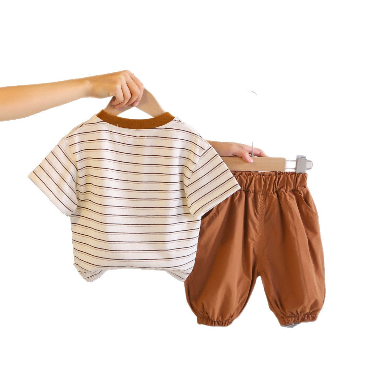 Conjunto Infantil Riscas Manga Curta Verão