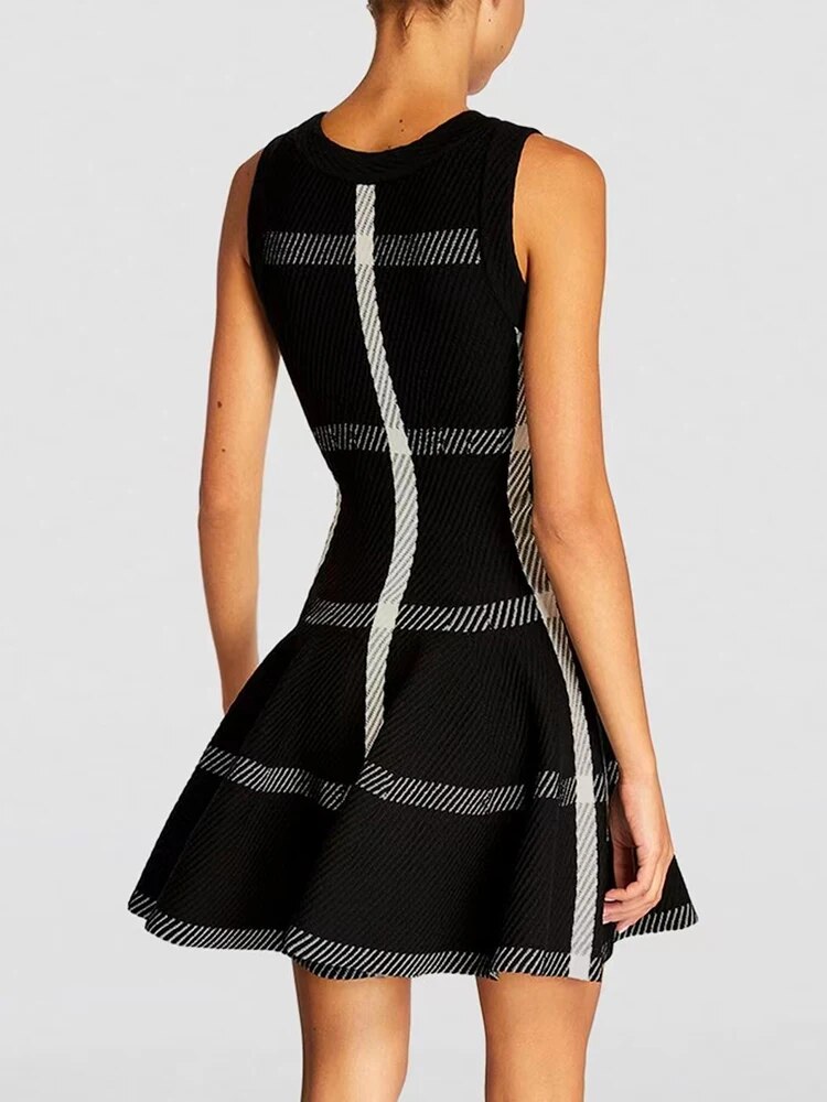 Mini Vestido Riscas Moda Feminina