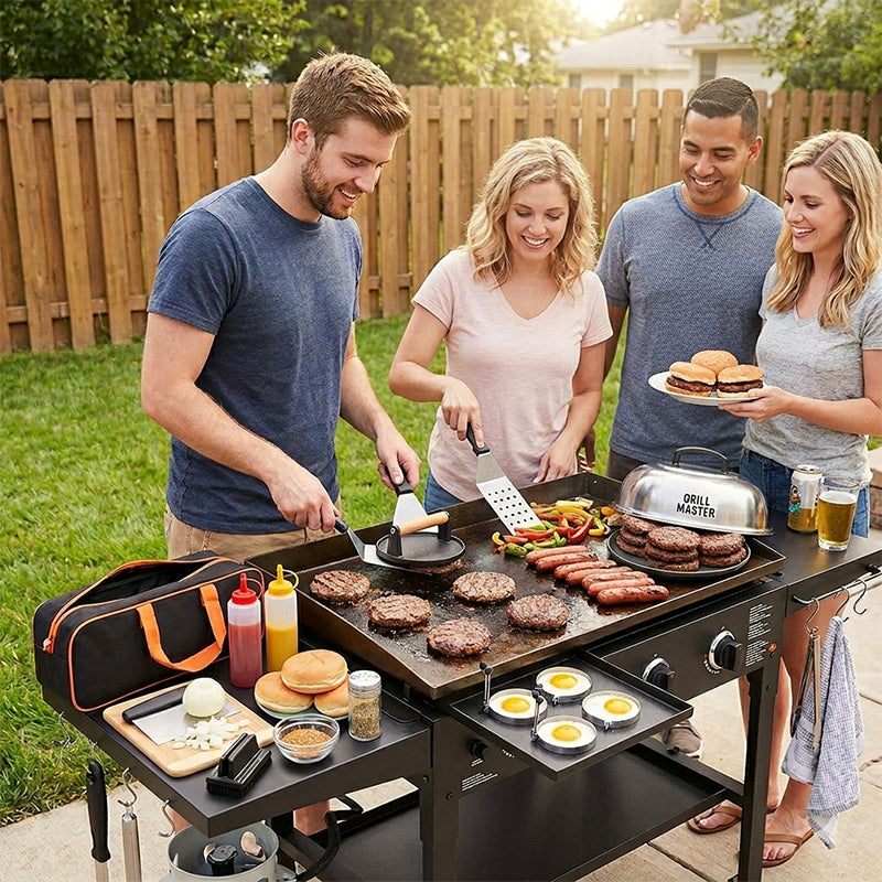 Kit Churrasco 29 Peças com Prensa de Hamburguer