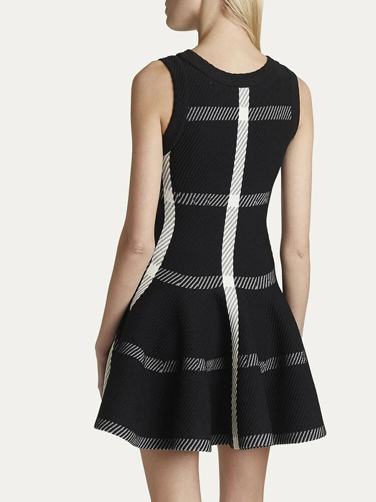 Mini Vestido Riscas Moda Feminina