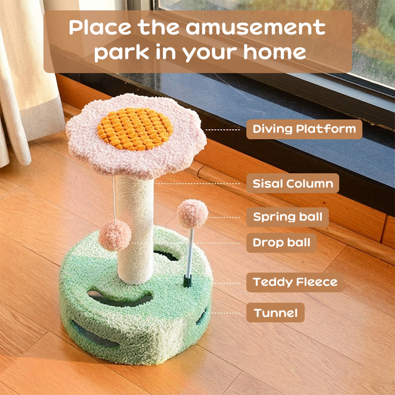 Arranhador Torre para Gatos Pequenos com Girassol