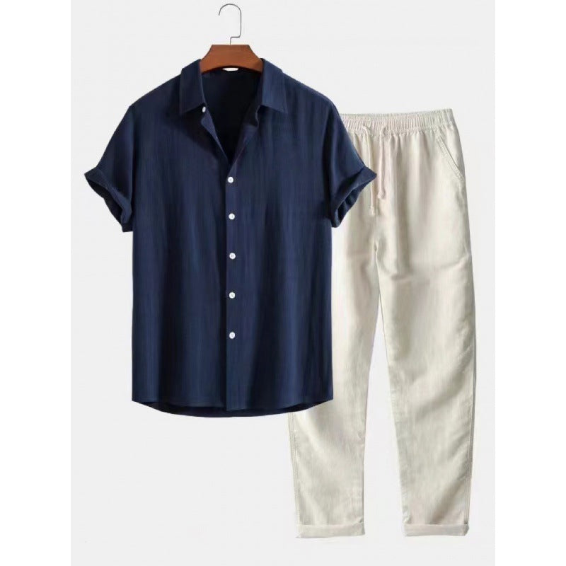 Fato Masculino Slim Fit em Linho e Algodão